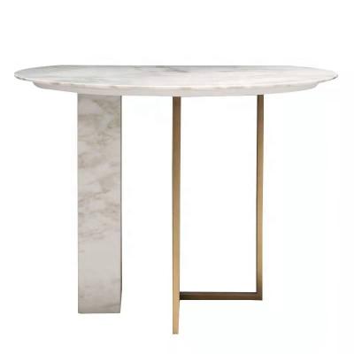 China New modern modern style living room hall console table luxury with stone agglomerate top white console table for sale