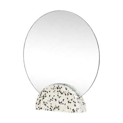 China Minimalist Home Decor Eco Bathroom Frameless Vanity Mirrors With Marble Base for sale