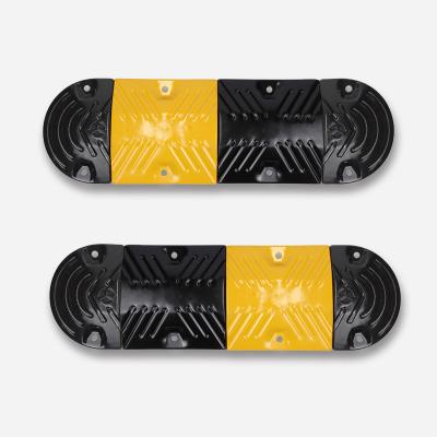 China Pavement Safety Rubber Cable Protector 2 Channels Road Ramp Cable Protector Bag Packing Bag Protection Color Feature Weight Black Yellow Material for sale