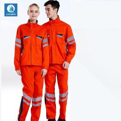 China Wholesale high quality reflective locomotive repair maker uniform men and women windproof coverall establishing clothing set for sale