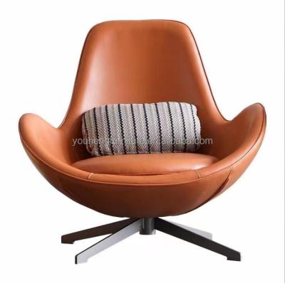 China (Other) modern high quality adjustable leisure lounge chair by rotatable leisure leather brown chair for sale