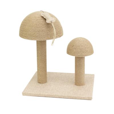 China Sustainable High Quality Luxury And Durable Cat Playing Tree Mushroom Cat Climbing Double Head Frame for sale