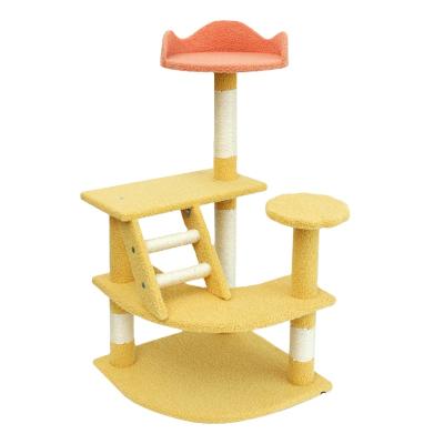 China Sustainable Game Cat Climbing Cat Tree Multi-Layer Wooden Pet Cat Climbing Frame Indoor Luxury for sale