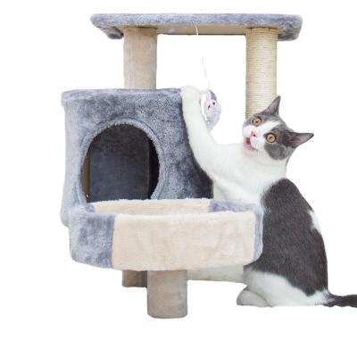 China Sustainable Wholesale Multifunctional Plant Cat Tree Cat Climbing Solid Wooden Frame for sale