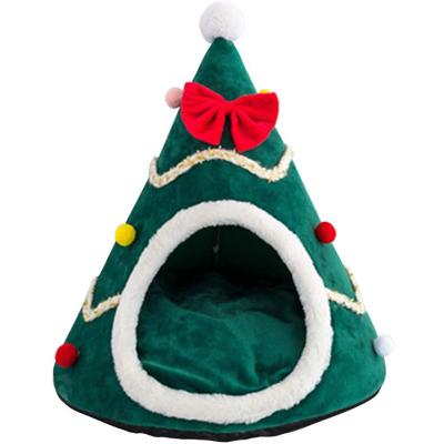 China Luxury Foldable Tree Shape Pet Tent Christmas Cat Winter Heating Indoor Indoor House for sale