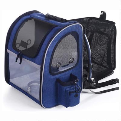 China New Best Small Breathable Expandable Backpack Suitable For Dogs, Cats And Puppies Exposed Outdoor Pet Backpack for sale