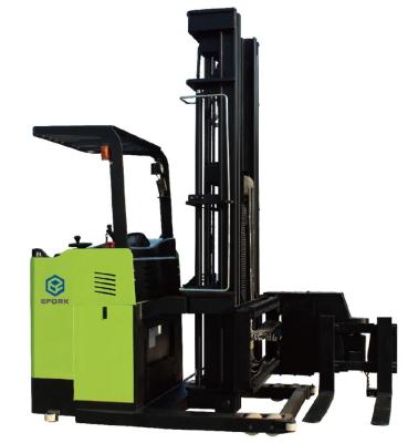 China Building Material Shops 48 V Pallet Stacker VNA Three Way Aisle Electric Battery Operated Narrow Forklift 48V 3 Directions for sale