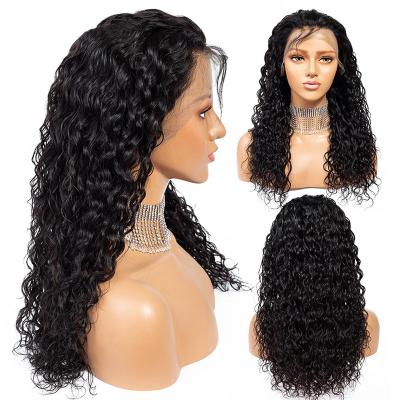 China Hd Hot Selling Soft High Quality Glueless Water Wave Closure Water Wave Hair Frontal Wigs for sale