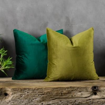 China Manufacturer Customized Wholesale Fall 45x45 Rectangle Luxury Velvet Tile Cover Green Anti-Static Sofa Cushion Cover for sale