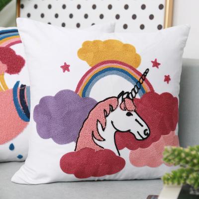 China Anti-Static Soft Pillow For Kids Cloud Rainbow Shaped Tile Cases Plush Home Children Christmas Decorative Creative Pillow Covers for sale