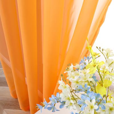 China High Quality And Low Price Washable Home Yellow Curtain Tulle Chiffon Nordic Fancy Decorative Curtains In Boho Wedding for sale