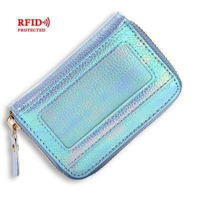 China Fashion New Color Lady Organ Card Bag RFID Antimagnetic Leather Wallet for sale