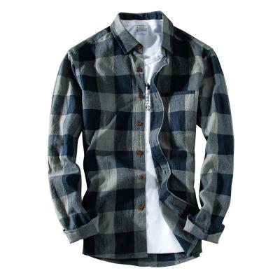 China Breathable Classic Plaid Long Sleeve Shirt Check Shirt Men With Chest Pocket Full Sleeve Shirt For Men for sale