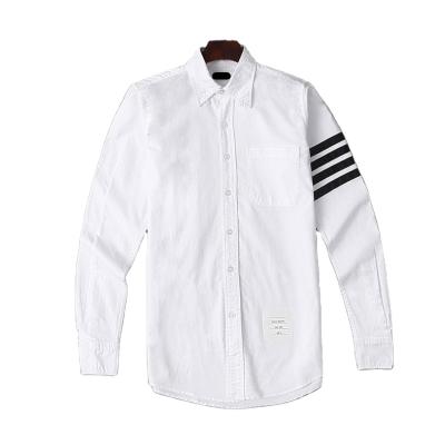 China Anti-Shrink Bespoke Fabric Regular Solid White Casual Oxford Mens Cotton Shirt for sale