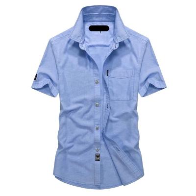 China Anti-pilling 100% cotton washed short sleeve denim shirt for men for sale