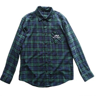 China Anti Shrink Warm Comfy Customize Embroidery Pattern Check Flannel Shirt For Men for sale