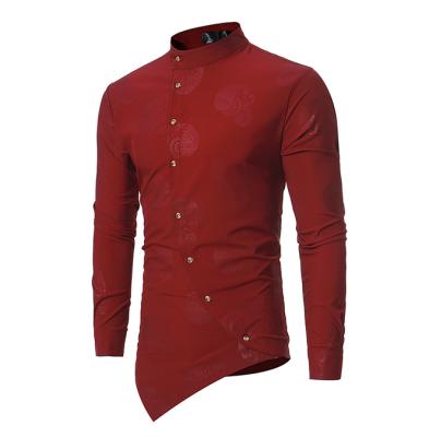 China Anti-Shrink Collar Mens Special Cut Designer Red Shirt for sale