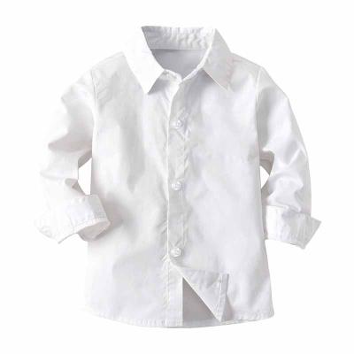 China Breathable Fashionable Cheap Price Kids Solid Dress Shirts Long Sleeve With Pocket for sale