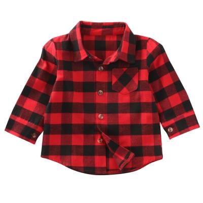 China Autumn Toddler Custom Kids Plaid Breathable Check Flannel Long Sleeve Check Shirt Jacket For Boys for sale