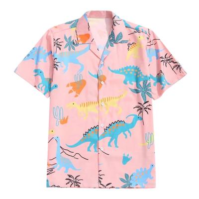 China Breathable New Pattern In Stock Adults Flower Print Cotton Summer Beach Shirts Man For Men for sale