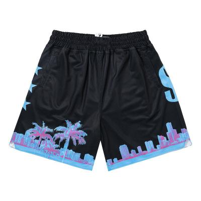 China QUICK DRY Custom Sublimated Polyester Booty Printed Casual Elastic Basketball Men Style Shorts for sale