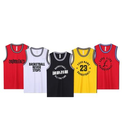 China Customized Latest Antibacterial Design Youth Basketball Jersey And Shorts Cheap Basketball Jersey Uniform Design Color Red Basketball Uniforms for sale