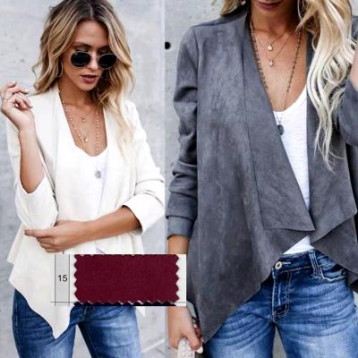 China Waterproof Women's Lapel Solid-Color Suede Midlength Women's Jacket for sale