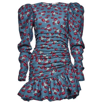 China Breathable Women's Printed Dress Long Sleeve Dress for sale