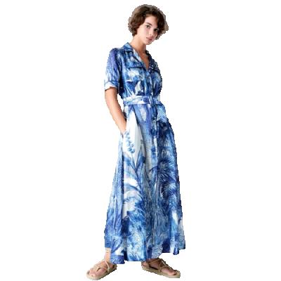 China Breathable Sleeve Tie Dress Women's Tie Dye Short Tie Dress for sale