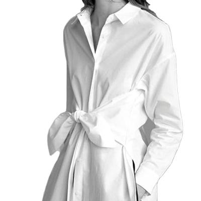 China Breathable Women's Long Sleeve Shirt Solid Color Strap Shirt for sale