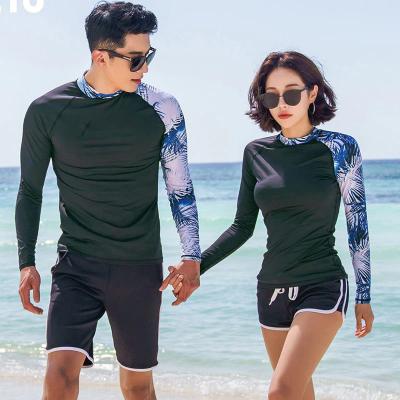 China Long Sleeve Rash Guards Mens Womens 2 Pieces Long Sleeve Shirt Shorts Hotsale Surfing Rashguard Swimwear Couples Black Swimwear Wetsuits for sale