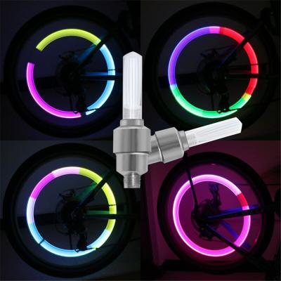 China Bicycle Signal Lights Color Bike Neon Spoke Light Motorcycle Hot Wheel Light Tire Tire Air Valve Covers Ultra Bright LED Cycling Light MTB Warning Lamps for sale