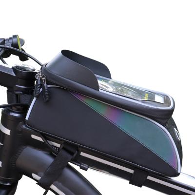 China Waterproof/TPU/Reflective Front Frame Waterproof Bicycle Mount Touchscreen Phone Touch Screen Bags Tube Top View Recycling Bag for sale