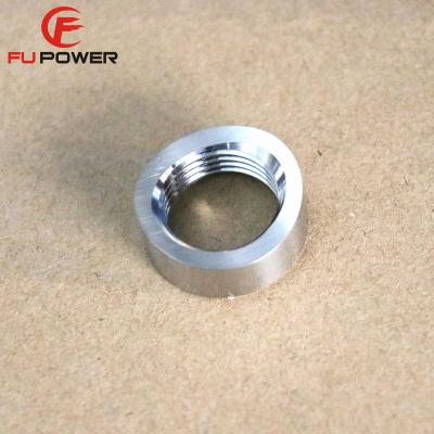 China Automotive and Motorcycle Titanium Sensor Bung 3/8in NPT 1.5in to 5in Tubing - Faced End for sale