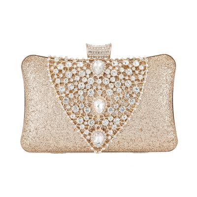 China 2021New hollow jeweled bridal shoulder bag rhinestone banquet evening clutch bag PVC dinner bag clutch bag for sale