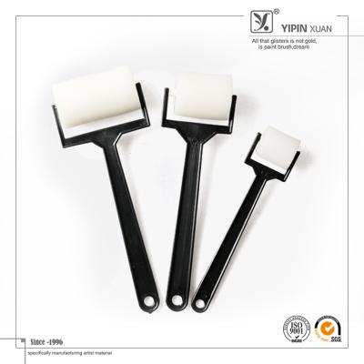 China DIY 3 Pcs / Set Kids Diy Black Handle White Sponge Plastic Paint Roller for sale