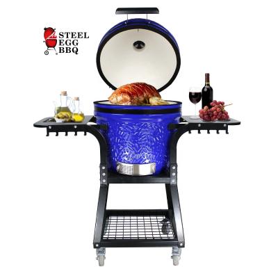 China Adjustable STEEL Rotary Grill Smoker STEEL Rotary Smoker Kamado Rotisserie Kamado Roaster BBQ Egg Size Green Red Blue Gray Kamado Egg Grill for sale