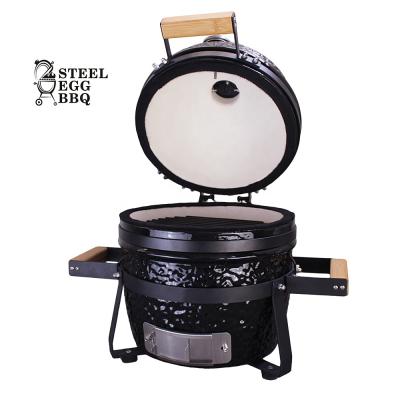 China SEB Easily Assembled KAMADO Small Black Egg Ceramic BBQ Grill 13 Inch Mini Kamado for sale