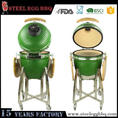 China 18 Inch Green Ceramic Adjustable Size SEB KAMADO Charcoal Oven Oudoor Kitchen BBQ Grill for sale