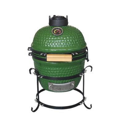 China Adjustable size SEB KAMADO kamado Joe 13 inch mini green color barbecue egg grill ceramic barbecue charcoal for sale