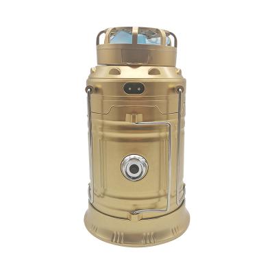 China Bank Outdoor LED Flashlight Portable Solar Power Usb Camping Lantern With Fan for sale