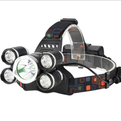 China High Bright Portable 5 LED 4 Modes Outdoor Rechargeable Waterproof Camping Headlamp For Hiking for sale