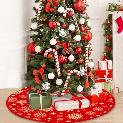 China Hot Selling Chirstmas Decor Christmas Tree Skirt Luxury Thick Heavy Red And White Xmas Holiday Christmas Decoration Tree Skirt for sale