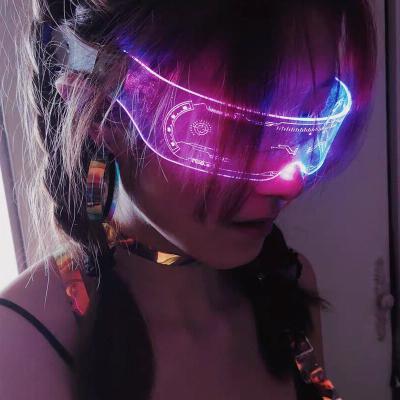 China Wholesale Decoraive Party DJ Concert Festival Light Up Magnifier Lead Glasses With Led Light for sale