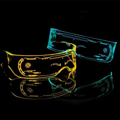 China Decoraive LED Luminous Glass Visor Electronic Glasses Light Up Glass Prop For KTV Festival Bar Party Performance Christmas Decor Gifts for sale