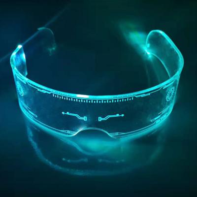 China Wholesale Decoraive Party DJ Concert Festival Light Up Magnifier Lead Glasses With Led Light for sale