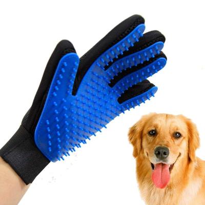 China Sustainable Grooming Supplies Cat Pet Grooming Glove Brush Pet Hair Remover Soft Glove for sale