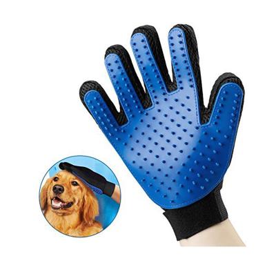 China 2021 Hot Selling Viable Amazon Pet Grooming Deshedding Brush Five Finger Silicone Glove Dog Cat Hair Cleaning Glove For Dog Massage for sale