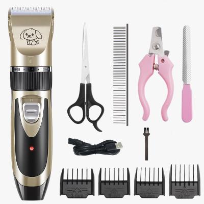 China Viable Rechargeable Electric Dog Hair Trimmer Set Dog Cleaning Quiet Hair Clippers Kit Low Noise Grooming Hair Cutter Pet For Dog Cat for sale