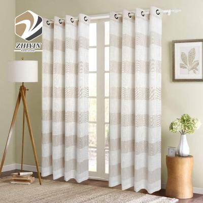 China New Design Insulated Modern Stripe Window Curtain Customized Voile for sale